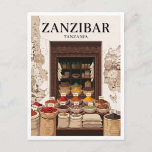 Stenen Stad Specerijen Stalletjes Zanzibar Stad Ta Briefkaart