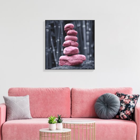 stenen stapel canvas afdruk (Insitu (Woonkamer))