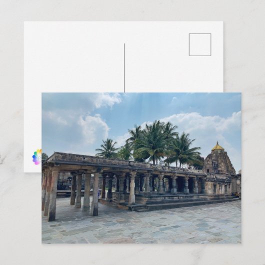 Stenen tempel in Belur, Karnataka, India Briefkaart (Voorkant / Achterkant)