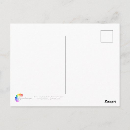 Stenen tempel in Belur, Karnataka, India Briefkaart (Achterkant)