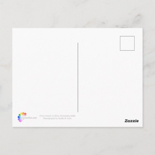 Stenen tempel in Belur, Karnataka, India Briefkaart (Achterkant)