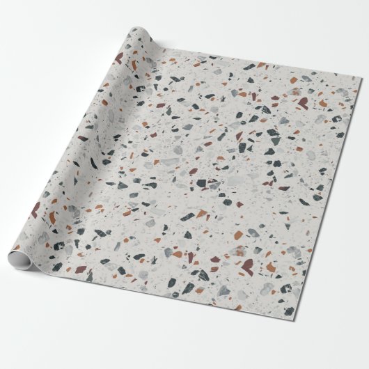 Stenen Terrazzo Patroon Cadeaupapier (Uitgerold)