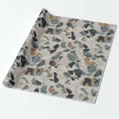 Stenen Terrazzo Patroon Cadeaupapier (Uitgerold)