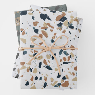 Stenen Terrazzo Patroon Inpakpapier Vel