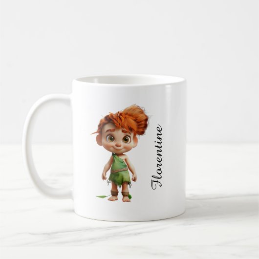 Stenen Tijdperk mok met meisje Fiona  (Links)