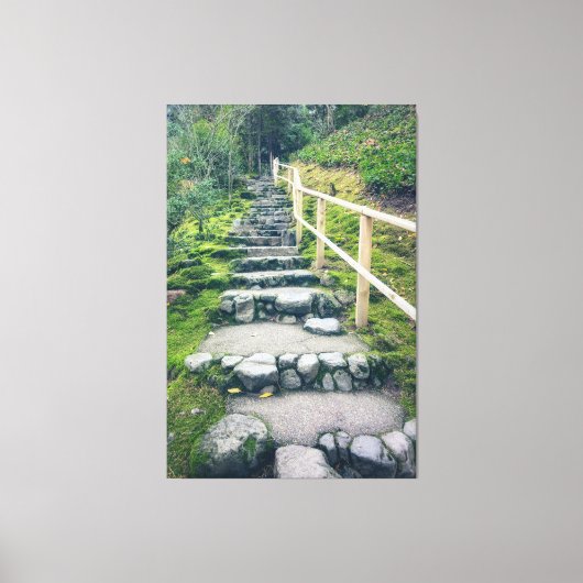 Stenen trappen in het park canvas afdruk (Voorkant)