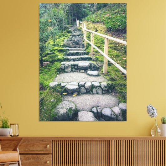 Stenen trappen in het park canvas afdruk (Insitu (Woonkamer))