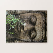 Stenen tuinstad met bloem legpuzzel (Horizontaal)