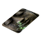 Stenen tuinstoepassing met bloem magneet (Linkerzijde)