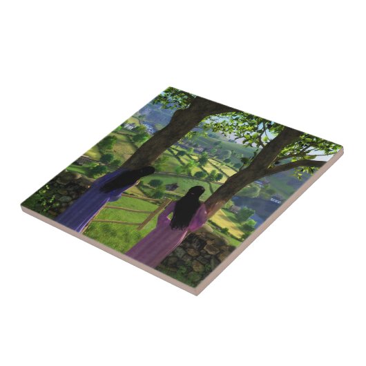 Stenen van de tweelingstapel / Trivet Tegeltje (Zijkant)