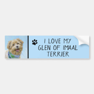 Stenen van traditionele terrierschildering - Oorsp Bumpersticker