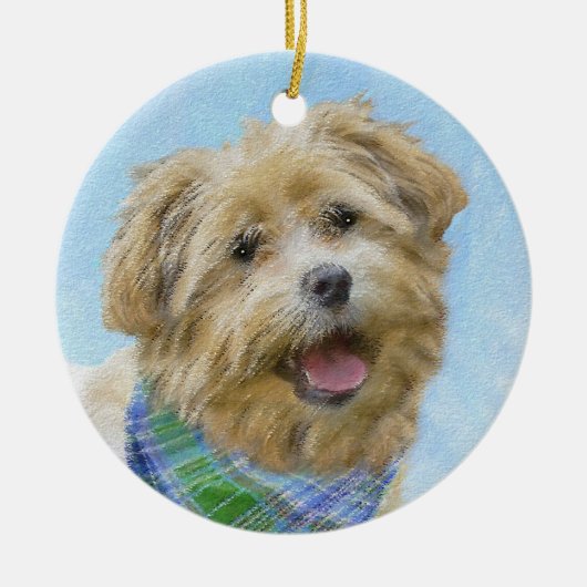 Stenen van traditionele terrierschildering - Oorsp Keramisch Ornament (Voorkant)