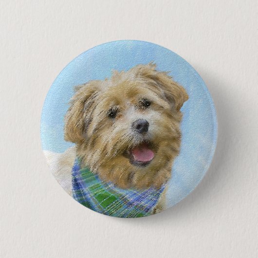 Stenen van traditionele terrierschildering - Oorsp Ronde Button 5,7 Cm (Voorkant)
