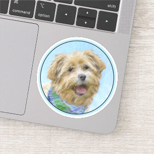 Stenen van traditionele terrierschildering - Oorsp Sticker