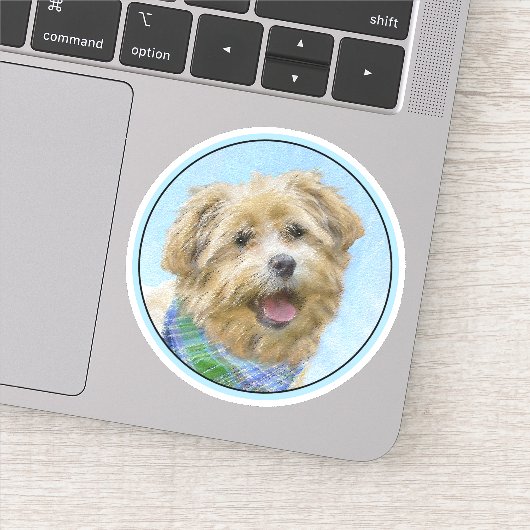 Stenen van traditionele terrierschildering - Oorsp Sticker (Detail)