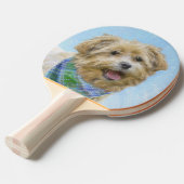 Stenen van traditionele terrierschildering - Oorsp Tafeltennisbatje (Voorkant Gekanteld)