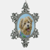 Stenen van traditionele terrierschildering - Oorsp Tin Sneeuwvlok Ornament (Links)