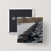 Stenen Vierkante Button 5,1 Cm (Voorkant /achterkant)