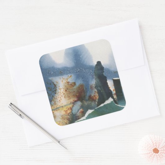 Stenen Vierkante Sticker (Envelop)