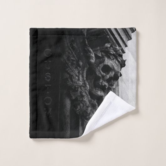 Stenen vleugels schedel bad handdoek (Wasdoekje)