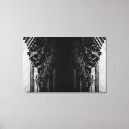 Stenen vleugels schedel canvas afdruk (Voorkant)