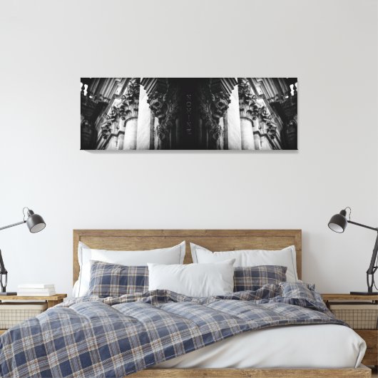 Stenen vleugels schedel canvas afdruk (Insitu (Slaapkamer))