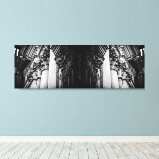 Stenen vleugels schedel canvas afdruk (Insitu (Houten vloer))