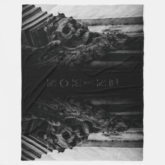 Stenen vleugels schedel fleece deken (Voorkant)