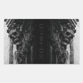 Stenen vleugels schedel rechthoekige sticker