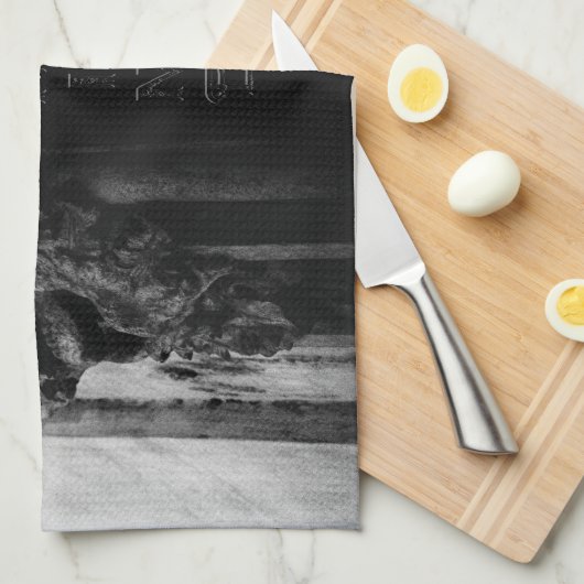 Stenen vleugels schedel theedoek (Quarter Fold)