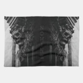 Stenen vleugels schedel theedoek (Horizontaal)