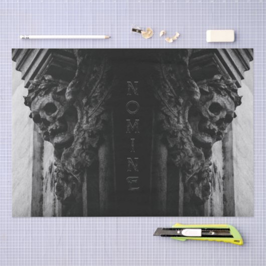 Stenen vleugels schedel tissuepapier (Craft)