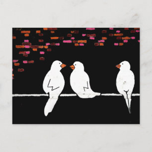 stenen vogelmuur : graffiti - muur briefkaart
