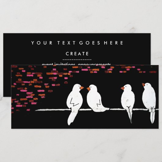 stenen vogelmuur : graffiti - muur kaart (Voorkant / Achterkant)