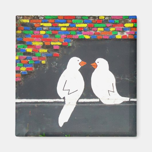 stenen vogelmuur : graffiti - muur magneet (Voorkant)