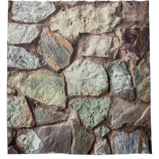 Stenen wandtextuur douchegordijn (Voorkant)