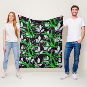 Stengel en bloemig fleece deken