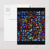 Steniging van de Glas in lood Saint Stephens Briefkaart (Voorkant / Achterkant)