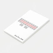 Steno-toetsen voor rode en zwarte stembanden post-it® notes (Schuin)