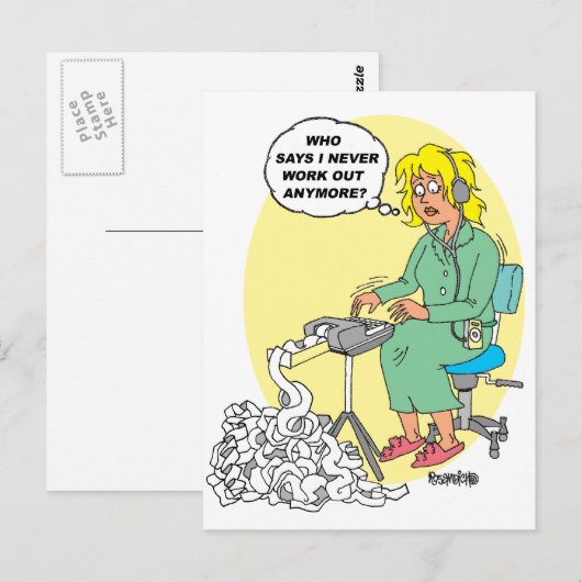 Stenografe Cartoon Briefkaart (Voorkant / Achterkant)