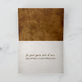 Step Brother Birthday Brown Leather Kaart (Binnen)