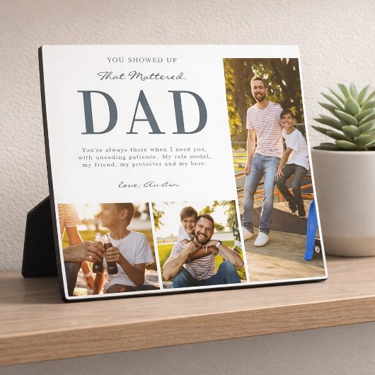 Step Dad Photo Collage Keepsake Gift Fotoplaat