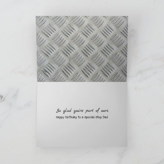 Step Dad Verjaardag Metalen Ontwerp Kaart (Binnen)