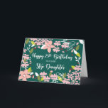 Step Daughter 25th Birthday Green Flowers Kaart<br><div class="desc">When your sweet step daughter reaches a milestone in her life you should be ready to express special greetings for her. We herdenken 25th birthday you must give her this card and celebrate her agendagsvlieg.</div>
