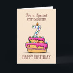 Step Daughter 7th Birthday, 7 on Sweet Pink Cake Kaart<br><div class="desc">Look at her turn into a young lady right before your eyes. And now that she will be seven soon,  you step daughter deserves the sweetest birthday card ever to send on her 7th birthday. Let her know that she is always special.</div>