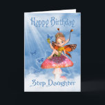 Step Daughter Verjaardag Kaart - Schattigee fee op<br><div class="desc">Step Daughter Verjaardag Kaart - Schattigee fee op een paddenstoel</div>