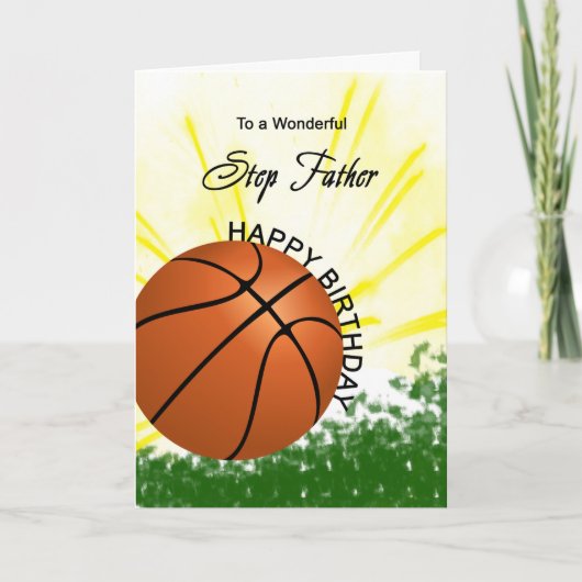 Step Father Basketball Birthday-kaart Kaart (Voorkant)