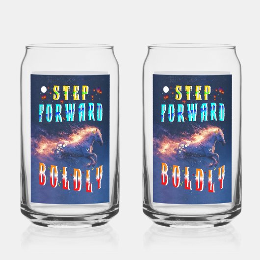 Step Forward Boldly Blikvorm Glas (Achterkant)