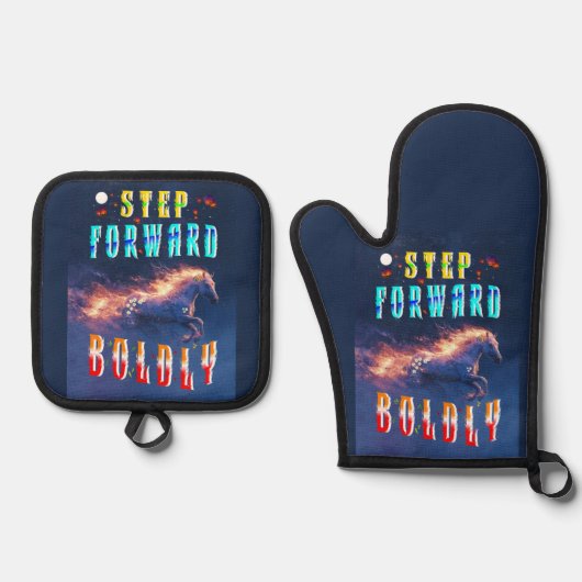Step Forward Boldly Ovenwant & Pannenlap Set (Voorkant)
