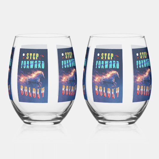 Step Forward Boldly Wijnglas Zonder Voet (Achterkant)